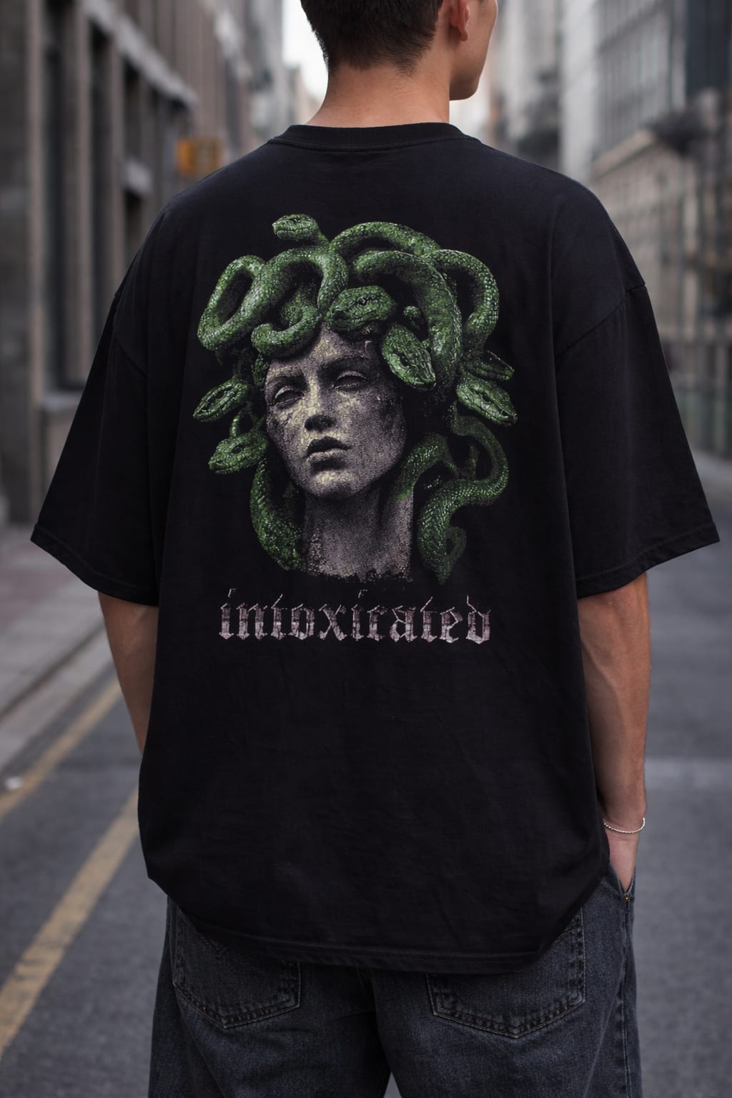 Medusa Intoxicated Oversized Back Print T-Shirt – Premium Streetwear Edition