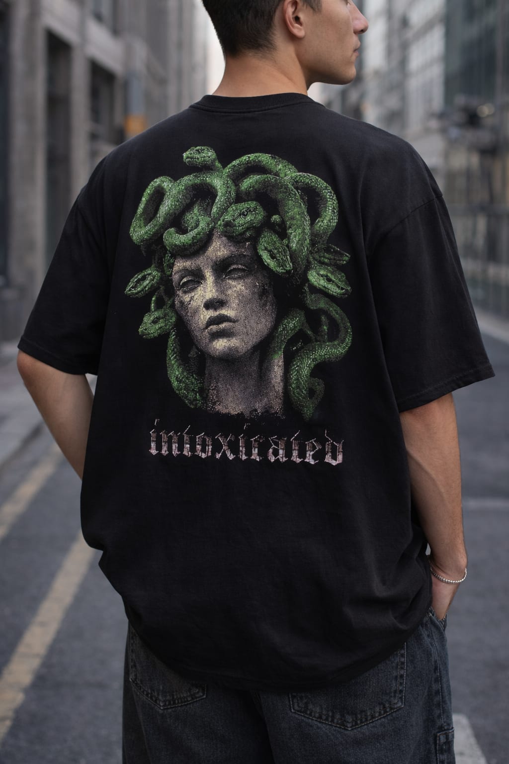 Medusa Intoxicated Oversized Back Print T-Shirt – Premium Streetwear Edition