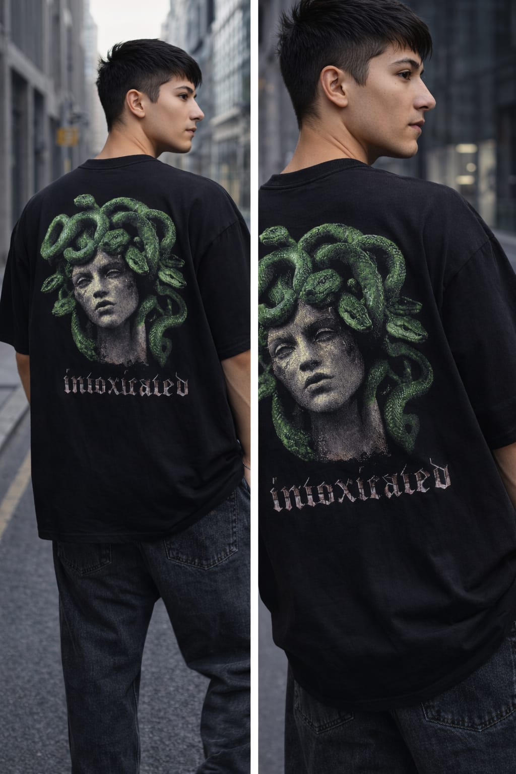 Medusa Intoxicated Oversized Back Print T-Shirt – Premium Streetwear Edition